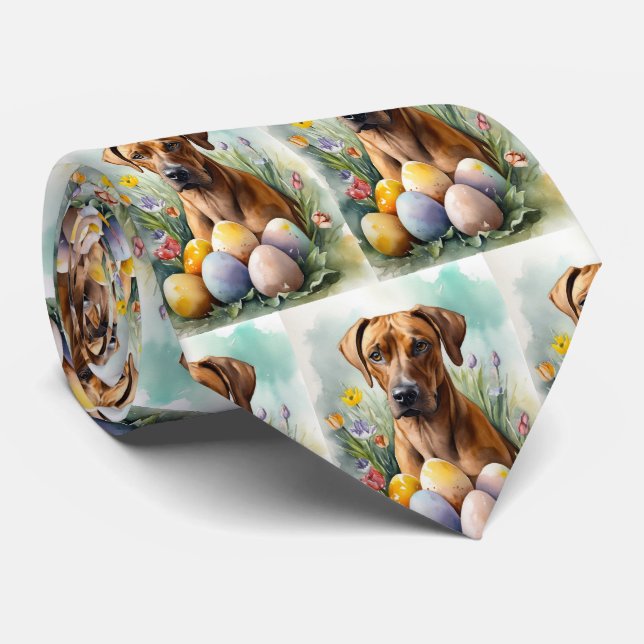 Corbata Perro Ridgeback de Rodesia con Pascua de Huevos de (Enrollado)