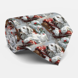 Corbata Perro Setter Inglés Festividad de Navidad