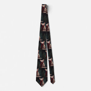 Corbata Perro Sfinx en Navidades de nieve
