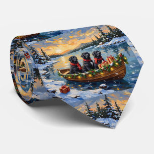 Corbata Perro Terranova Navidad Barco Fiesta