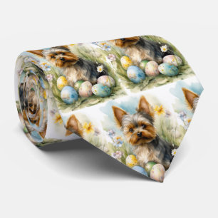 Corbata Perro Yorkshire Terrier con huevos de Pascua Fiest
