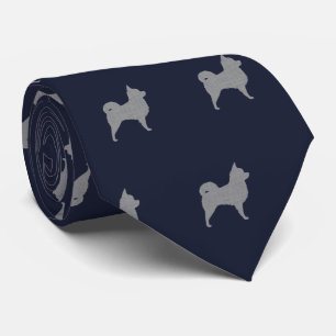 Corbata Perros Chihuahua de cabello largo, azul