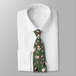 Corbata Perros de Santa en Verde