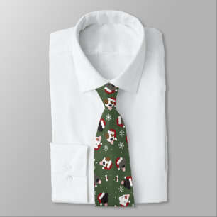 Corbata Perros de Santa en Verde