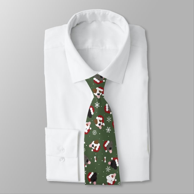Corbata Perros de Santa en Verde (Atado)