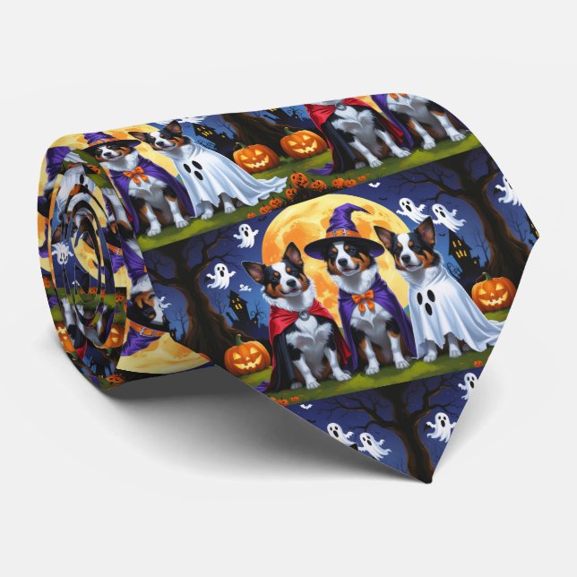 Corbata Perros Ganaderos Australianos Calabaza Divertido H (Enrollado)