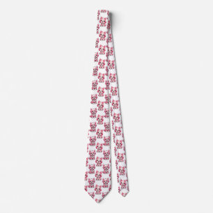 Corbata Perros rosados lindos - Blanco