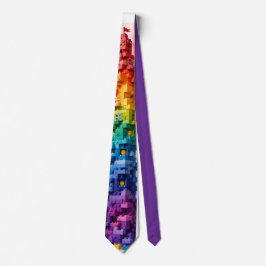 Corbata Personajes divertidos Ladrillos arcoíris
