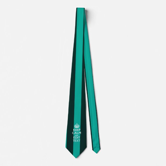 Corbata Personalizable mantener la calma en tu texto sobre (Anverso)