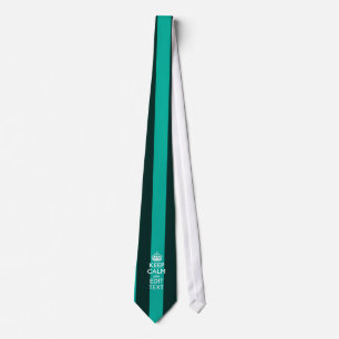 Corbata Personalizable Mantenga la calma en su texto Rayas