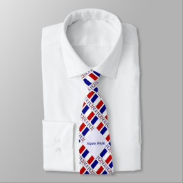 Corbata Personalización Azul Baldosa Bandera Francesa de F