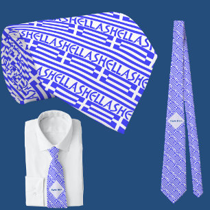Corbata Personalización azul con Hellas y la bandera grieg