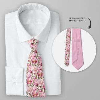 Corbata Personalización de color de agua Rubor Pink Peony
