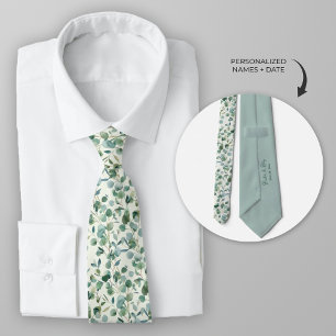 Corbata Personalización de la acuarela Eucalyptus