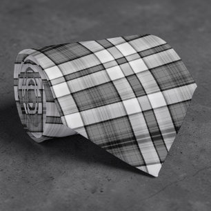 Corbata personalizada a cuadros en negro y blanco