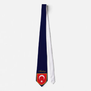 Corbata Personalizada Bandera Turca con Nombre Per