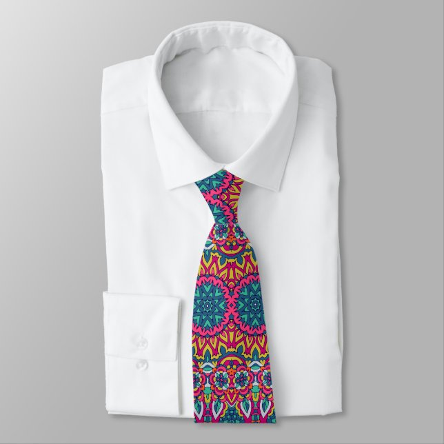 Corbata Personalizada Colorida Retro – Moda Elegan (Atado)