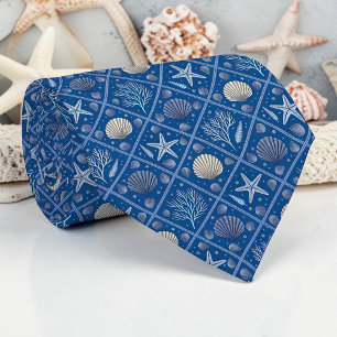 Corbata personalizada con conchas náuticas