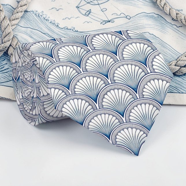 Corbata personalizada con conchas náuticas (Subido por el creador)