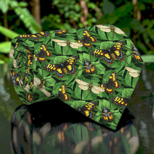 Corbata personalizada con estampado de mariposas y