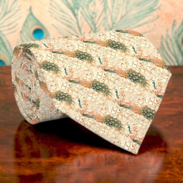 Corbata personalizada con estampado de pavo real (Subido por el creador)