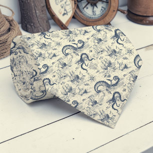 Corbata personalizada con estampado de toile náuti
