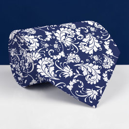 Corbata personalizada con estampado floral azul