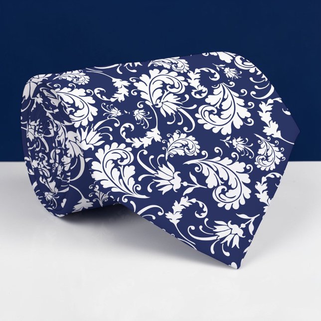 Corbata personalizada con estampado floral azul (Subido por el creador)