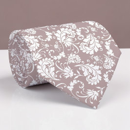 Corbata personalizada con estampado floral broncea