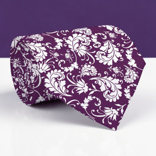 Corbata personalizada con estampado floral morado 