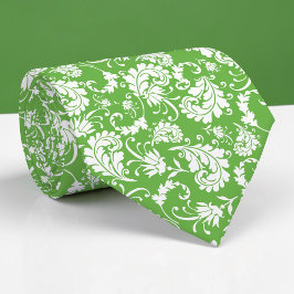 Corbata personalizada con estampado floral verde