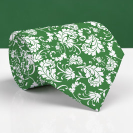 Corbata personalizada con estampado floral verde o