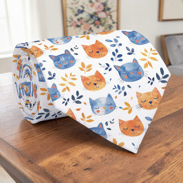 Corbata personalizada con gráfico de gato retro
