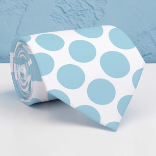 Corbata personalizada con lunares azul claro sobre