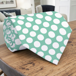 Corbata personalizada con lunares blancos sobre az