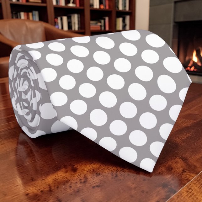 Corbata personalizada con lunares blancos sobre gr (Subido por el creador)