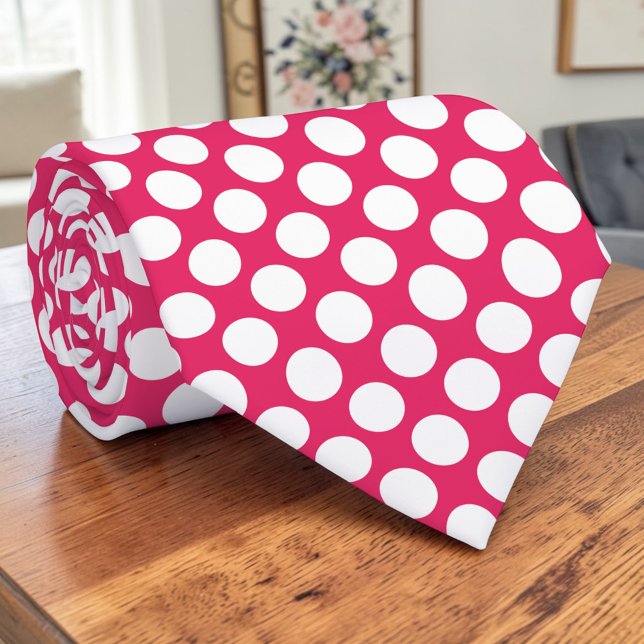 Corbata personalizada con lunares blancos sobre ro (Subido por el creador)