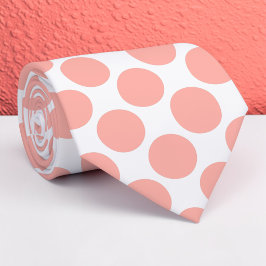 Corbata personalizada con lunares de salmón sobre