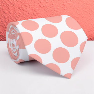 Corbata personalizada con lunares de salmón sobre