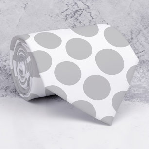 Corbata personalizada con lunares gris claro sobre