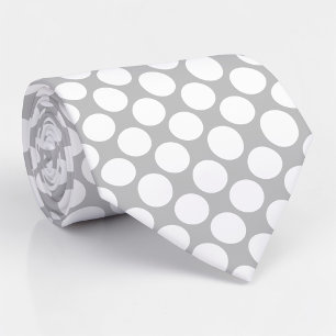 Corbata personalizada con lunares grises jumbo