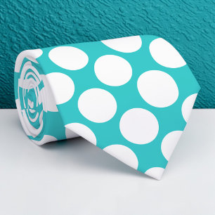 Corbata personalizada con lunares jumbo azul verde