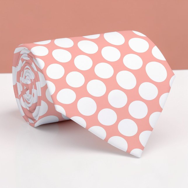 Corbata personalizada con lunares jumbo de salmón (Subido por el creador)