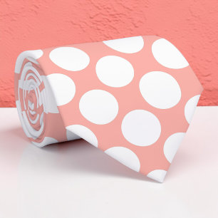 Corbata personalizada con lunares jumbo de salmón