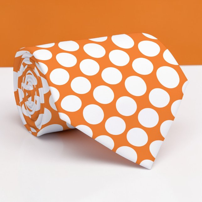 Corbata personalizada con lunares jumbo naranja (Subido por el creador)