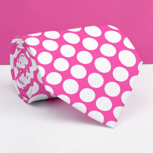 Corbata personalizada con lunares jumbo rosa calie