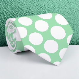 Corbata personalizada con lunares jumbo verde clar