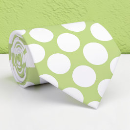 Corbata personalizada con lunares jumbo verde lima