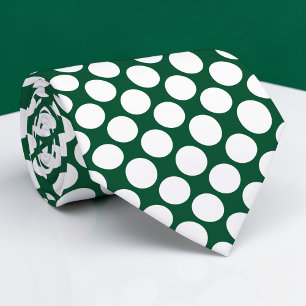 Corbata personalizada con lunares jumbo verde oscu