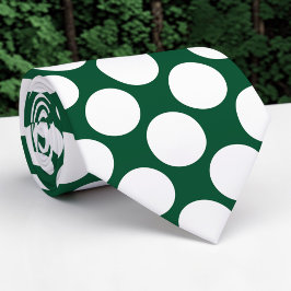 Corbata personalizada con lunares jumbo verde oscu